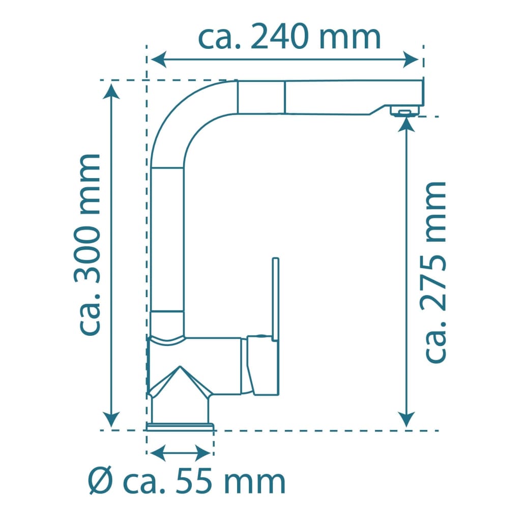 SCHÜTTE Sink mixer with flexible spout LONDON, matt graphite