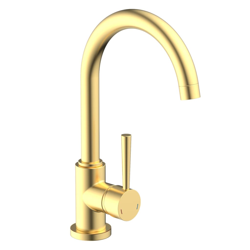 SCHÜTTE Kitchen mixer tap round spout CORNWALL, matt gold