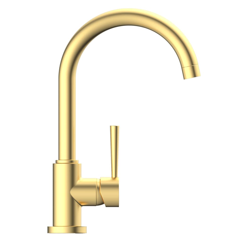 SCHÜTTE Kitchen mixer tap round spout CORNWALL, matt gold