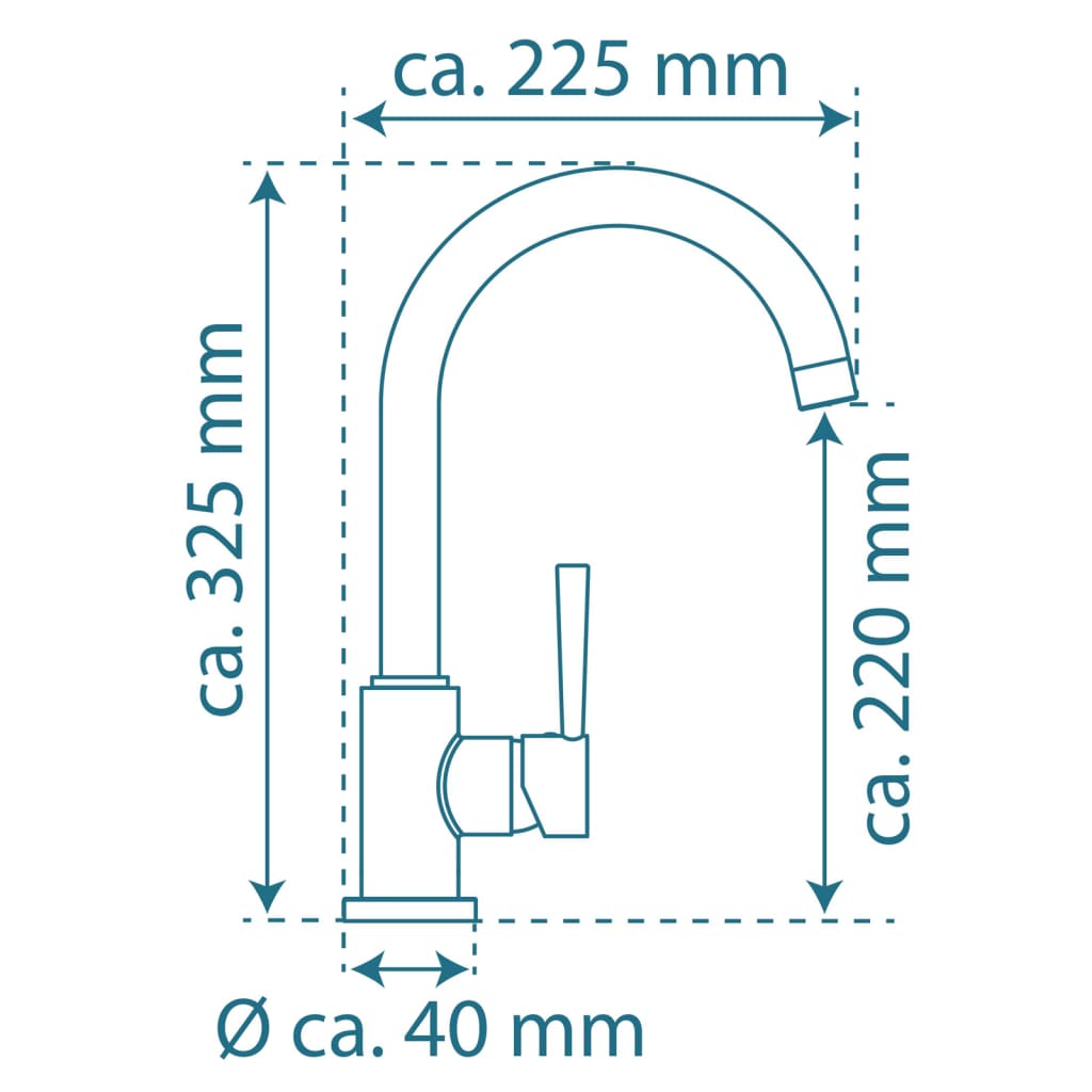 SCHÜTTE Kitchen mixer tap round spout CORNWALL, matt gold