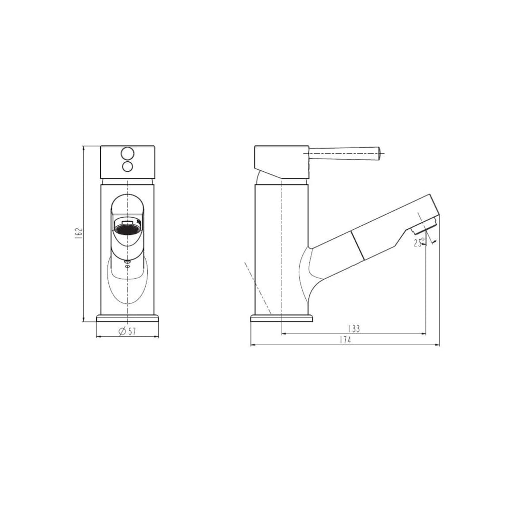 SCHÜTTE Sink mixer tap with removable sprayer CORNWALL