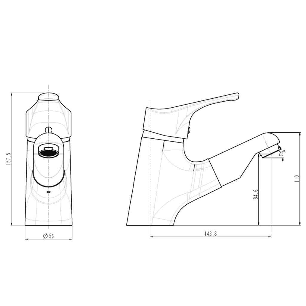 SCHÜTTE Sink mixer tap with removable sprayer ATTICA, chrome