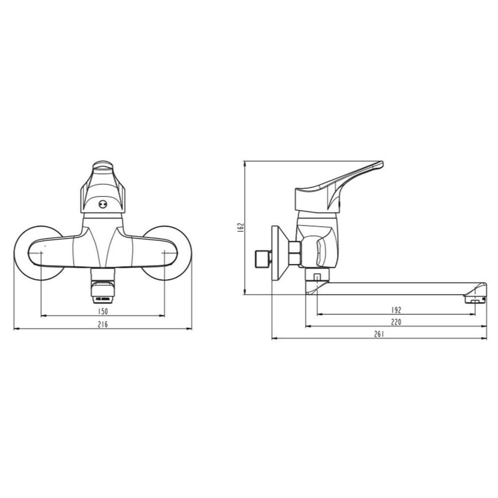 SCHÜTTE ATTICA wall-mounted sink mixer tap, chrome