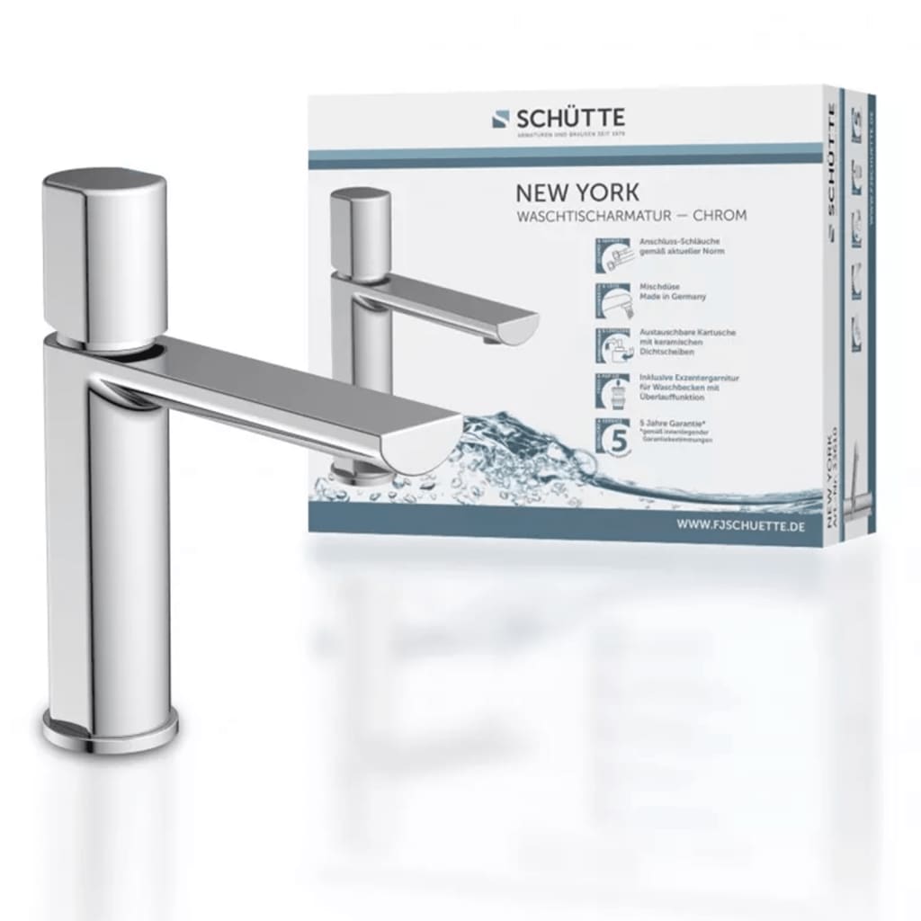 SCHÜTTE NEW YORK washbasin mixer, chrome