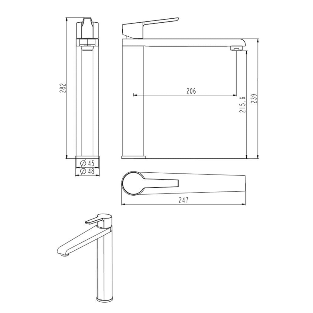 SCHÜTTE Baterie mixer de chiuvetă VITA, crom