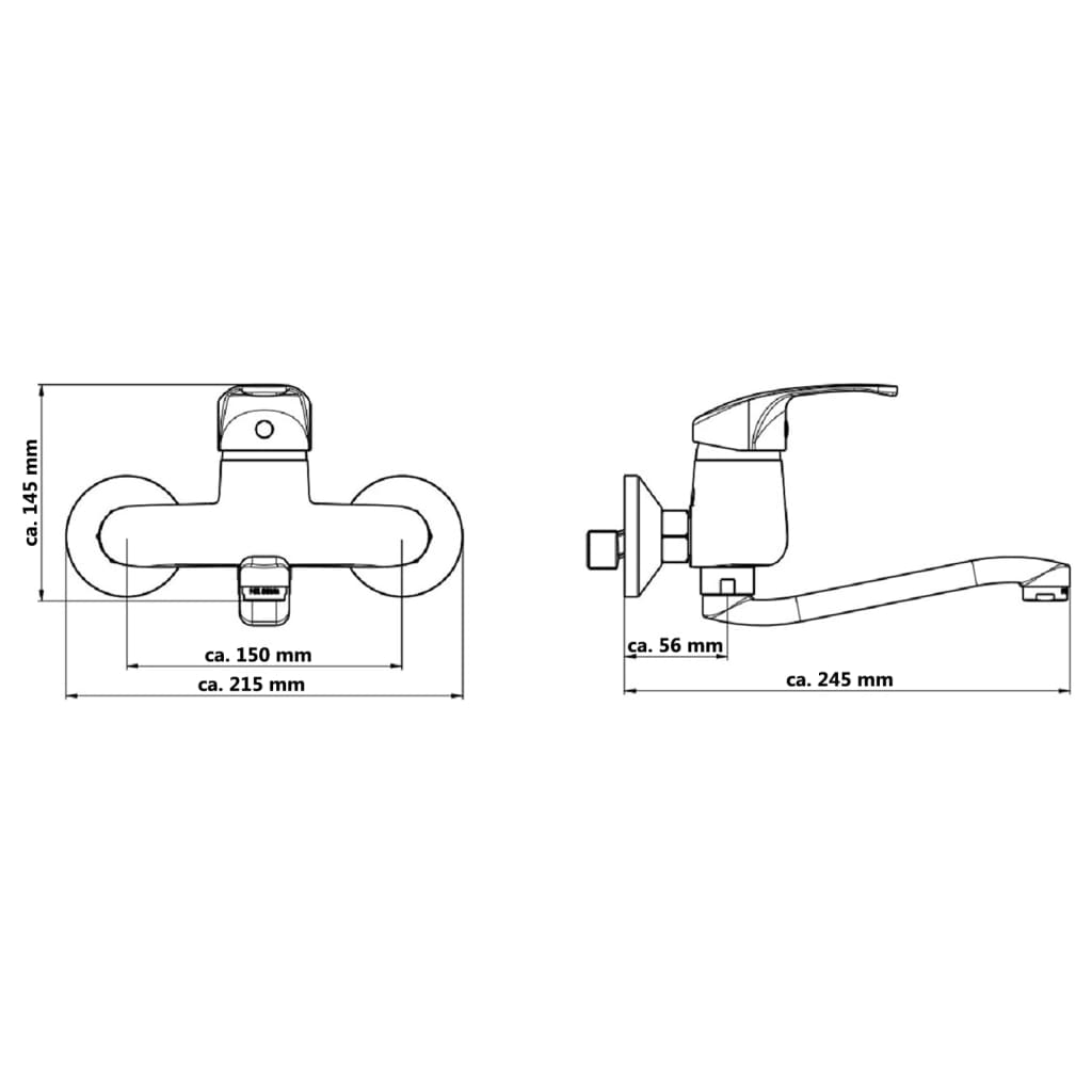 SCHÜTTE ORAZI wall-mounted sink mixer tap, chrome