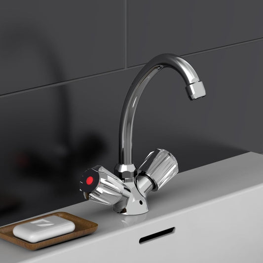 SCHÜTTE 2-handle bathroom mixer tap SAVINO, chrome