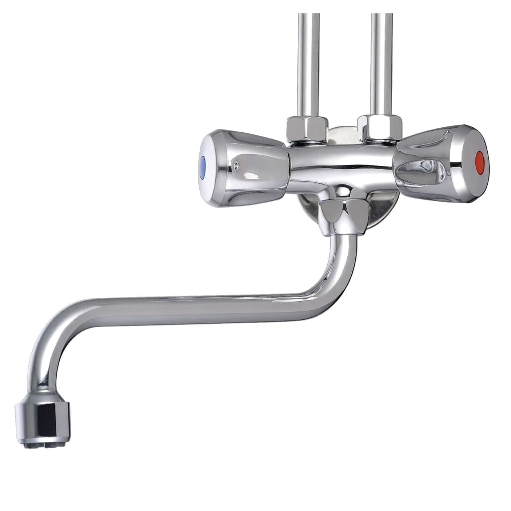 SCHÜTTE Low-pressure sink mixer with 2 handles, chrome