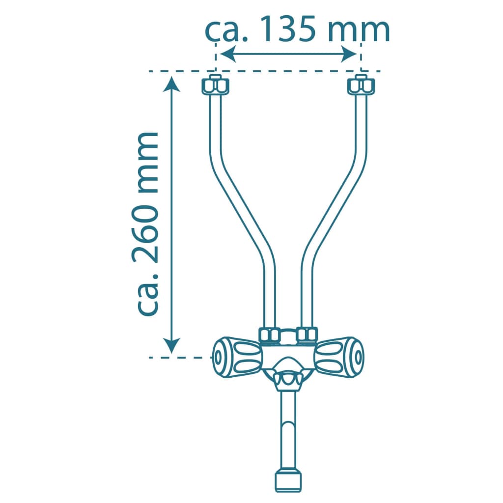 SCHÜTTE Low-pressure sink mixer with 2 handles, chrome