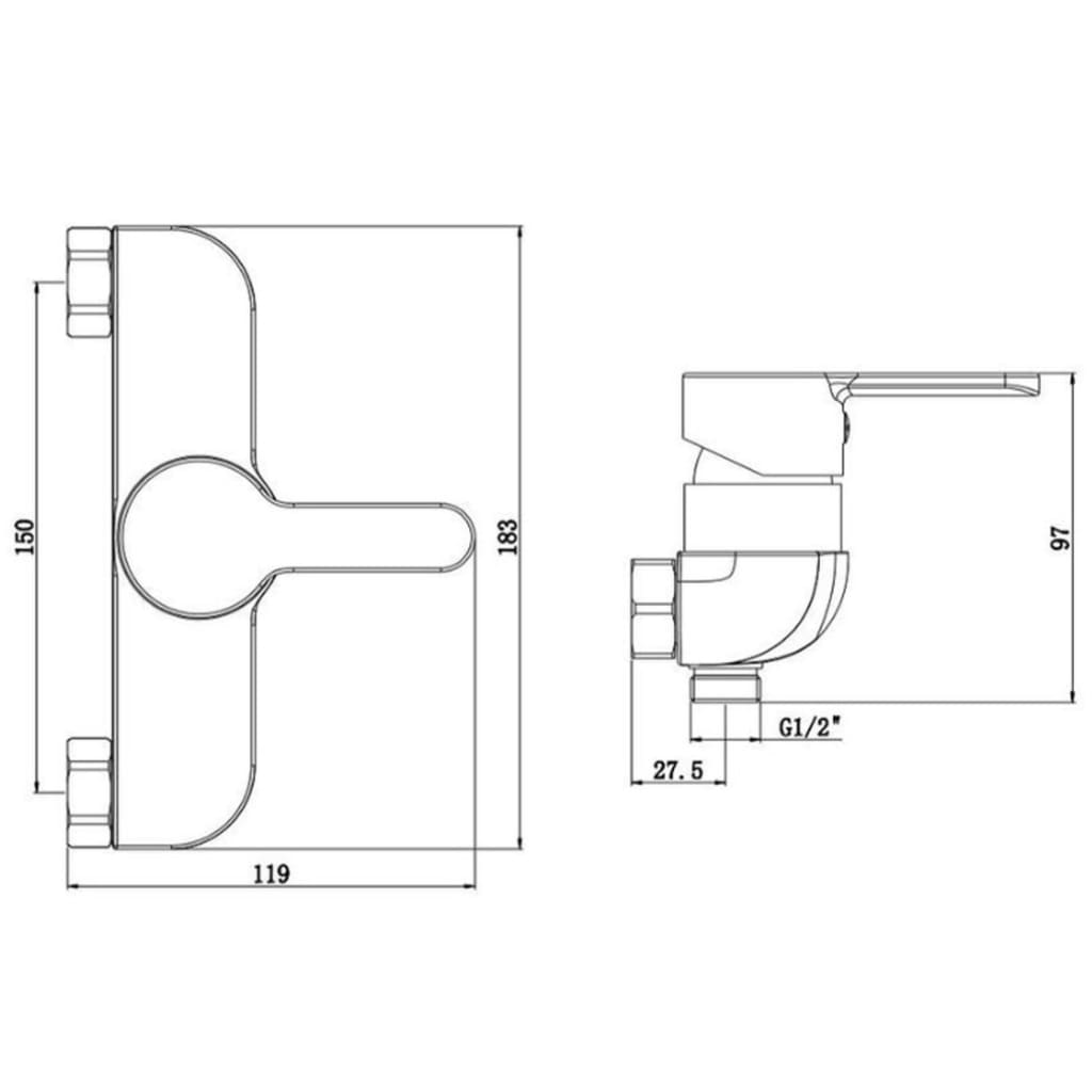 SCHÜTTE DENVER shower mixer tap, matt black