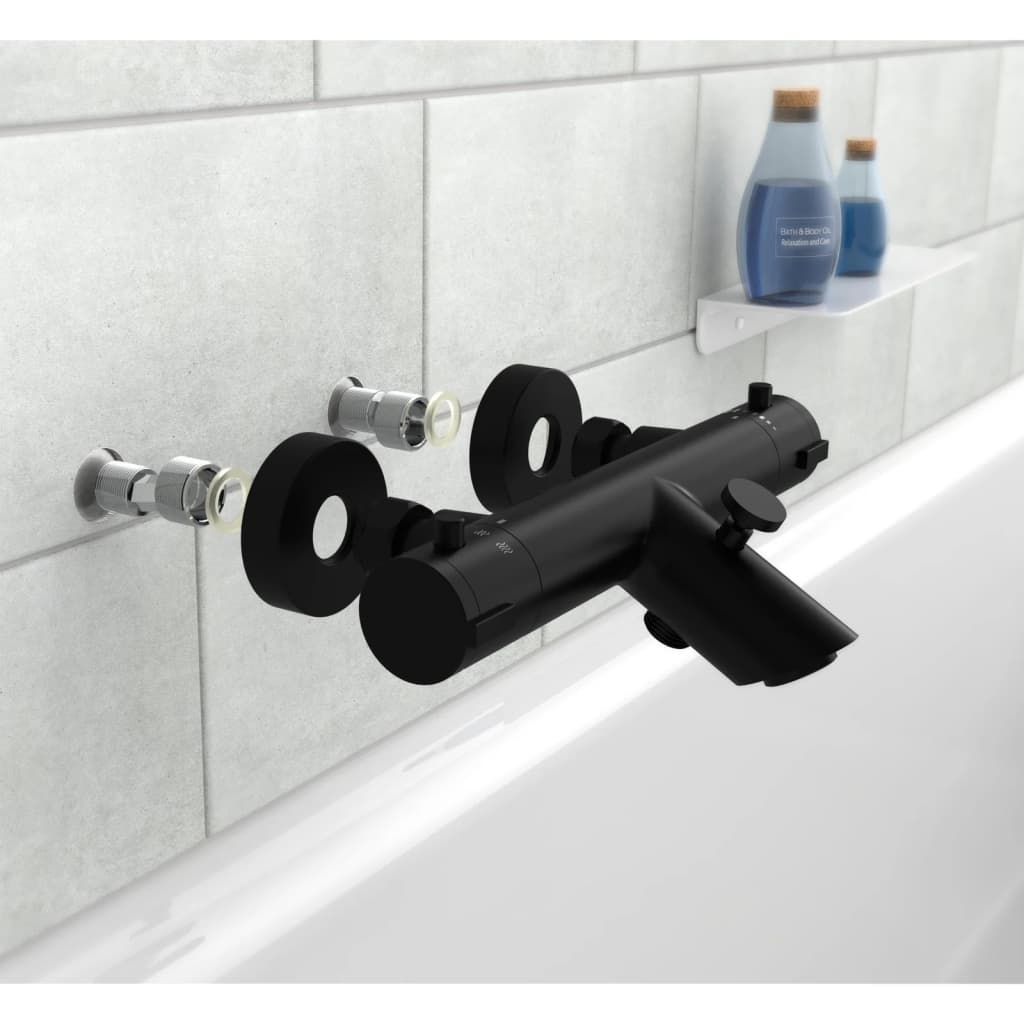 SCHÜTTE LONDON thermostatic bath-shower mixer, matt black