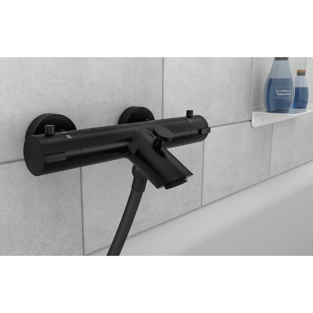 SCHÜTTE LONDON thermostatic bath-shower mixer, matt black