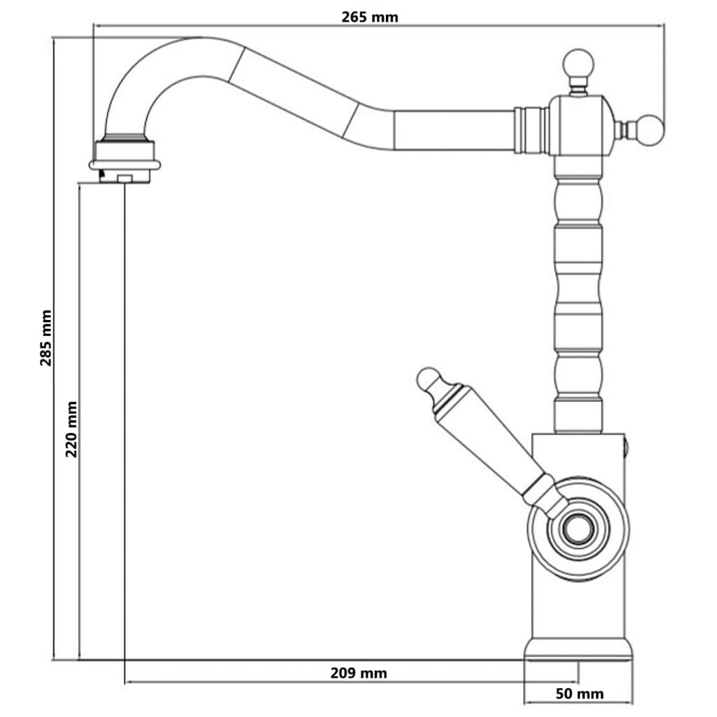 SCHÜTTE "OLD STYLE" sink mixer tap, chrome