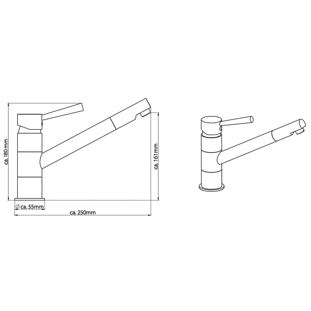 SCHÜTTE "CORNWALL" sink mixer tap, stainless steel look