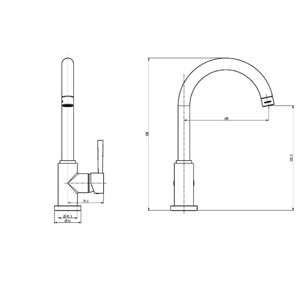 SCHÜTTE Baterie mixer de chiuvetă "CORNWALL", grafit mat