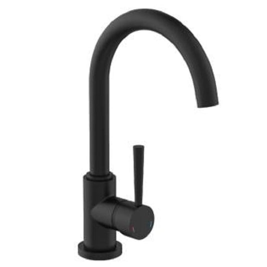 SCHÜTTE CORNWALL high spout sink mixer low pressure black