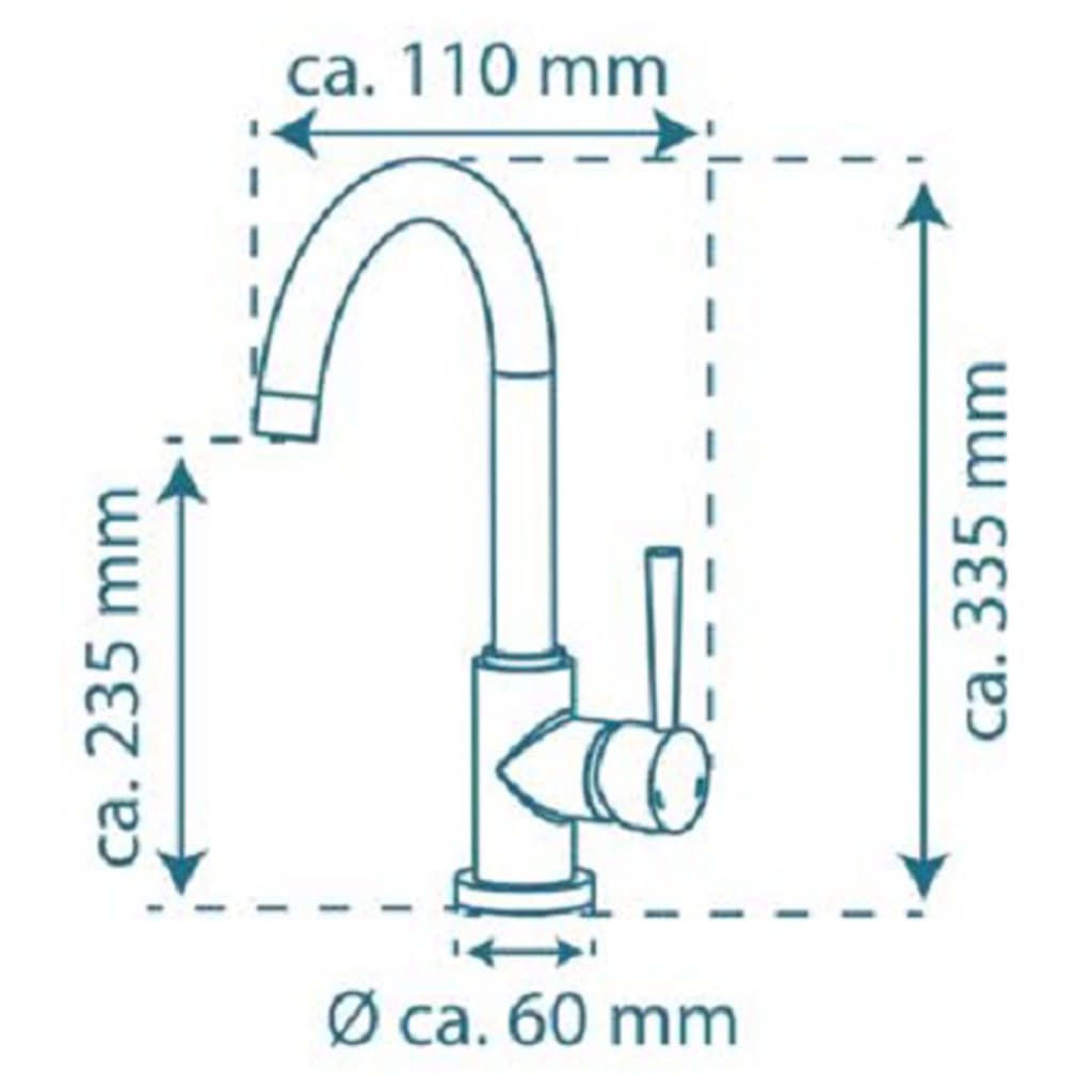 SCHÜTTE CORNWALL high spout sink mixer low pressure black