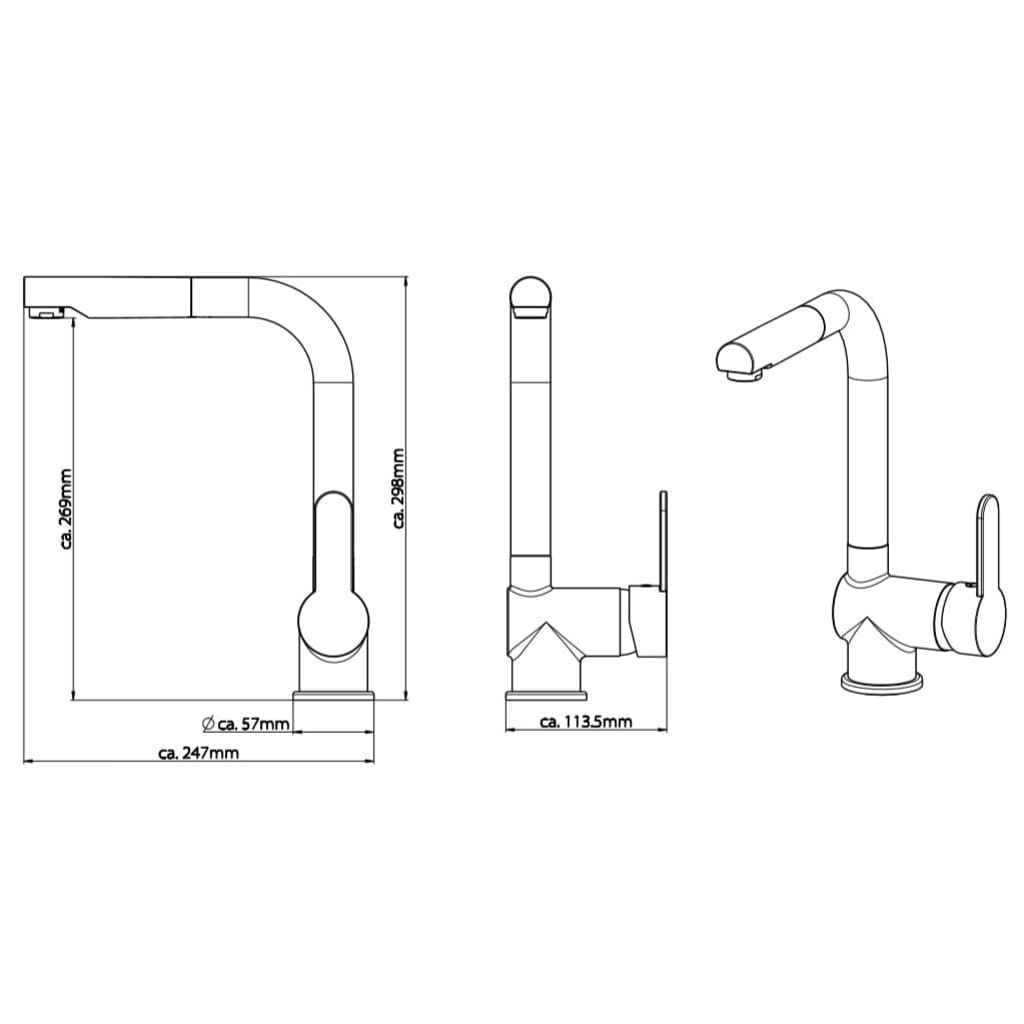 SCHÜTTE LONDON sink mixer tap, chrome