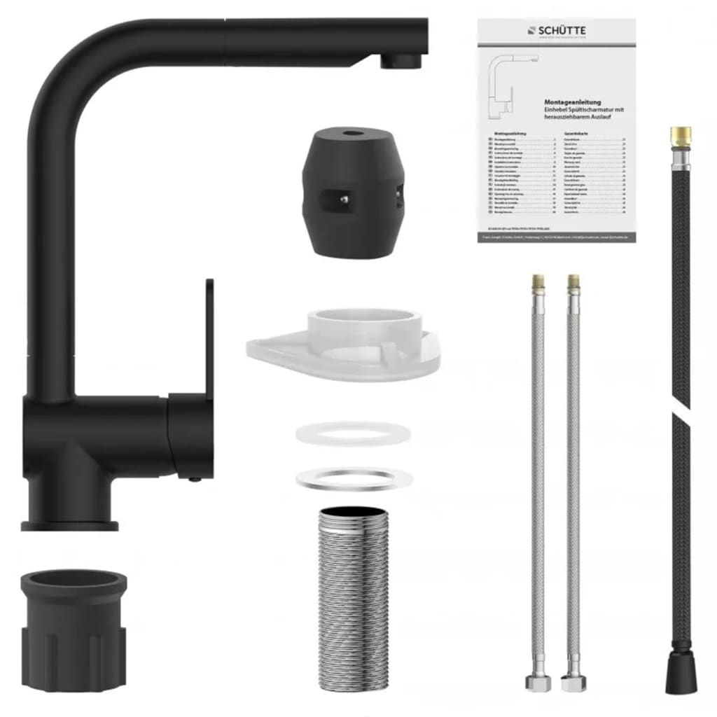 SCHÜTTE Kitchen mixer with extendable spout LONDON, matt black