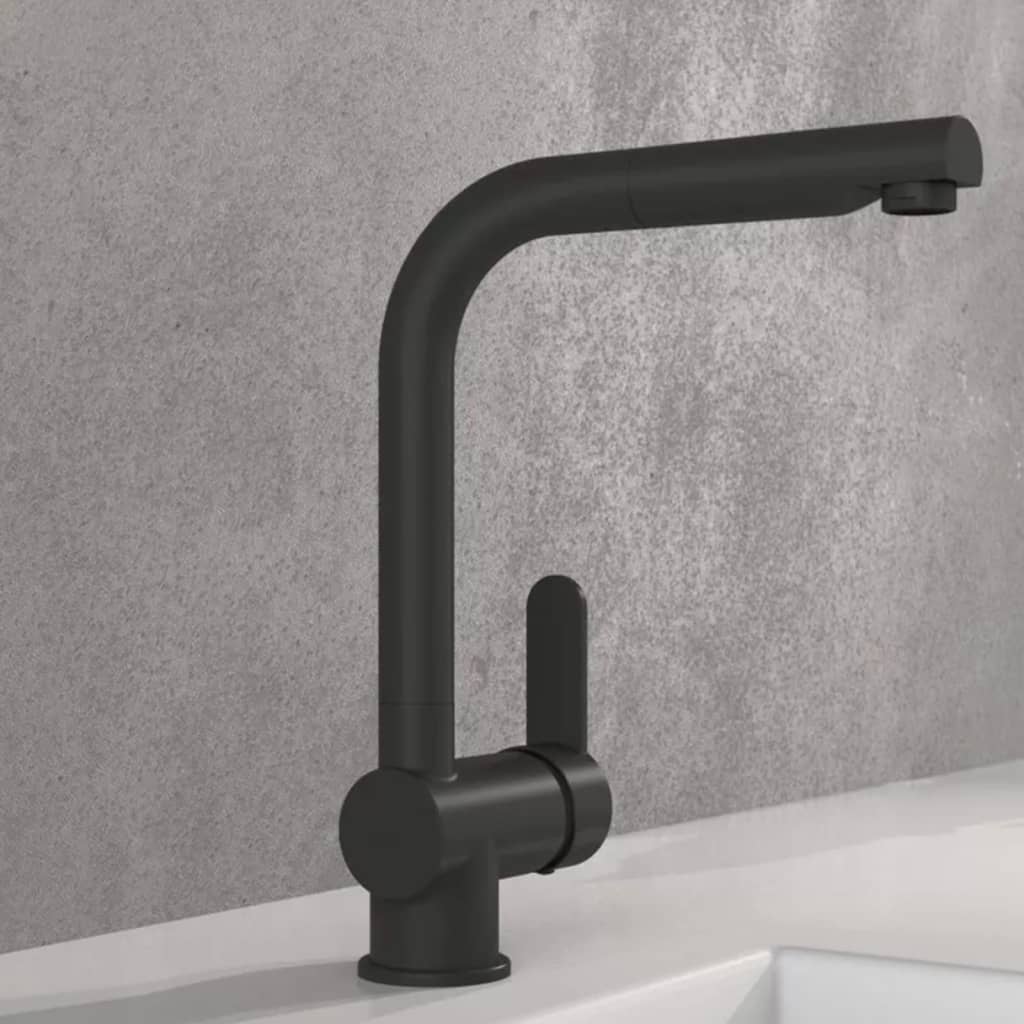 SCHÜTTE Kitchen mixer with extendable spout LONDON, matt black