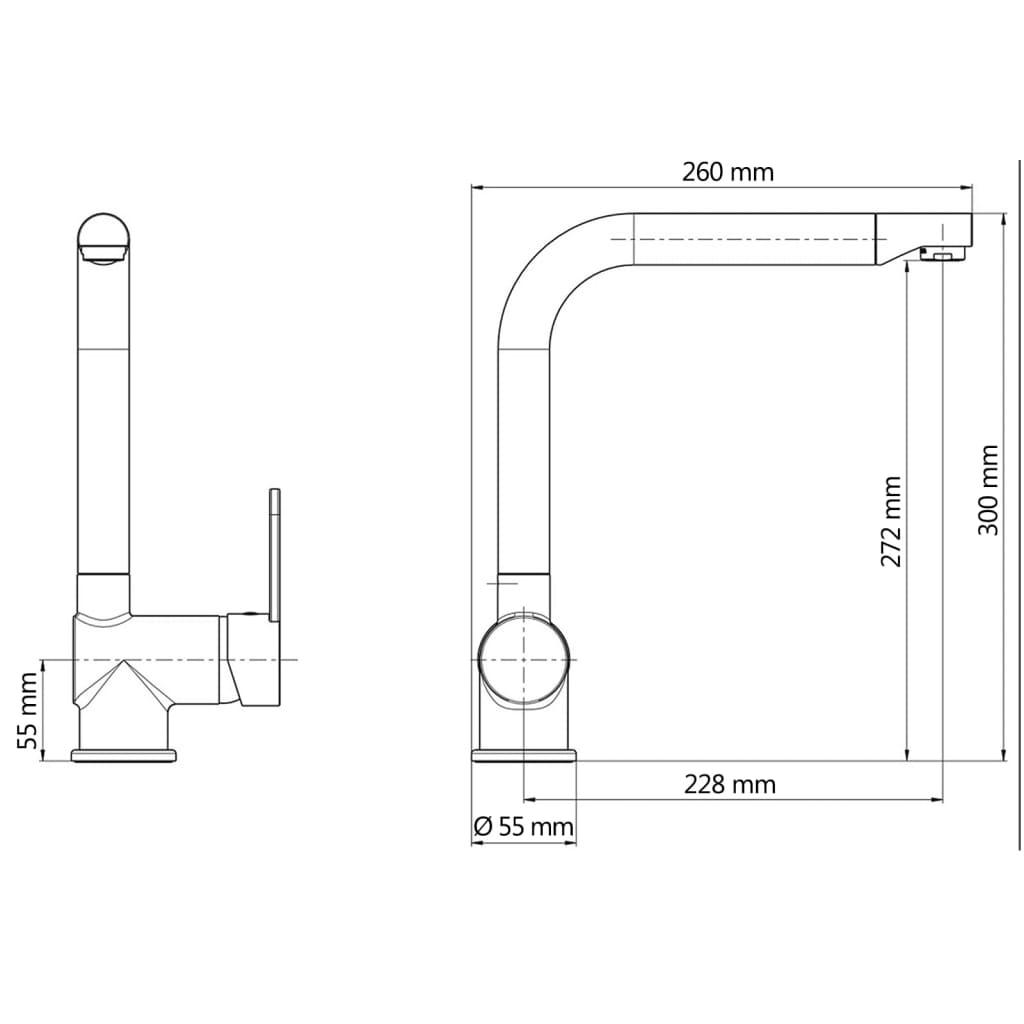 SCHÜTTE RIO high spout sink mixer, matt white, stainless steel