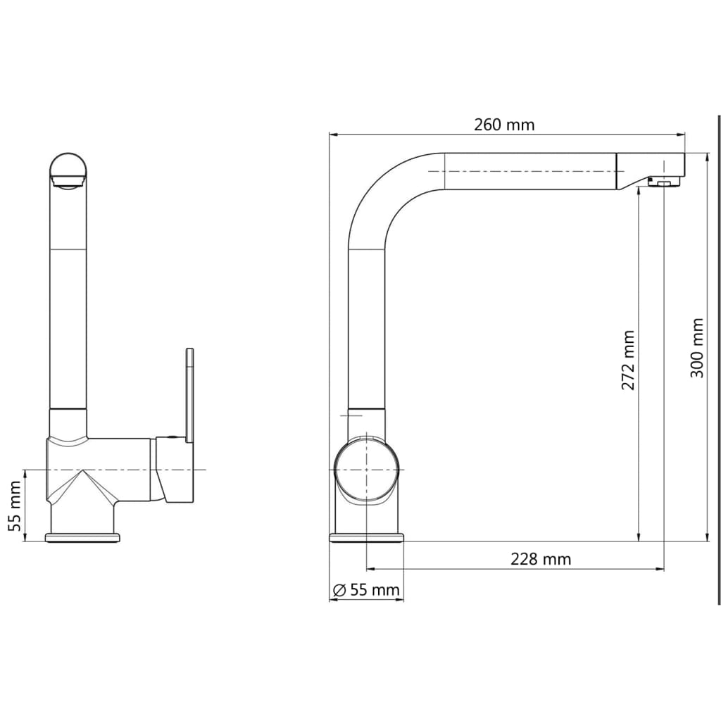 SCHÜTTE RIO sink mixer tap, stainless steel and matt black