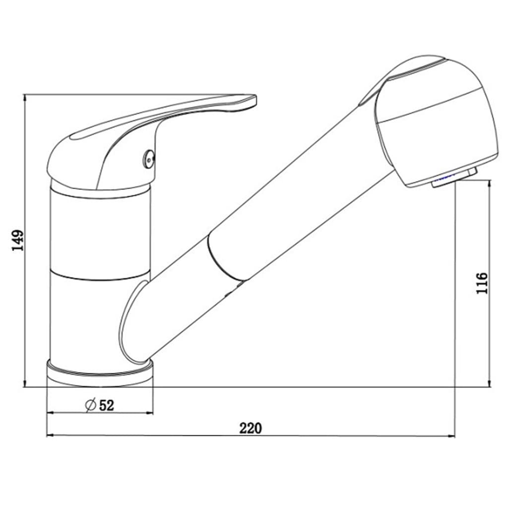 SCHÜTTE "ULTRA" low pressure pull-out sprayer mixer chrome