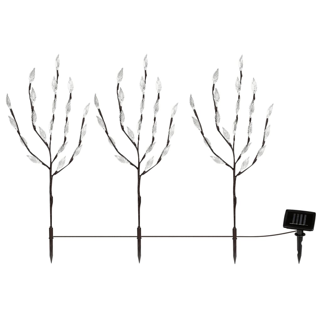 Solar LED light bush 50 cm, transparent and brown