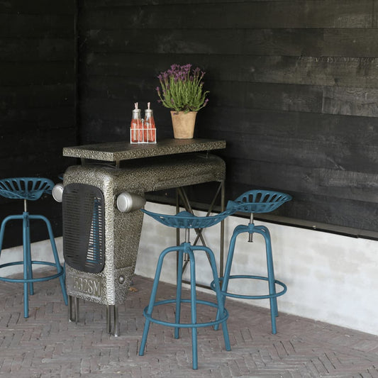 Tractor bar stool, blue