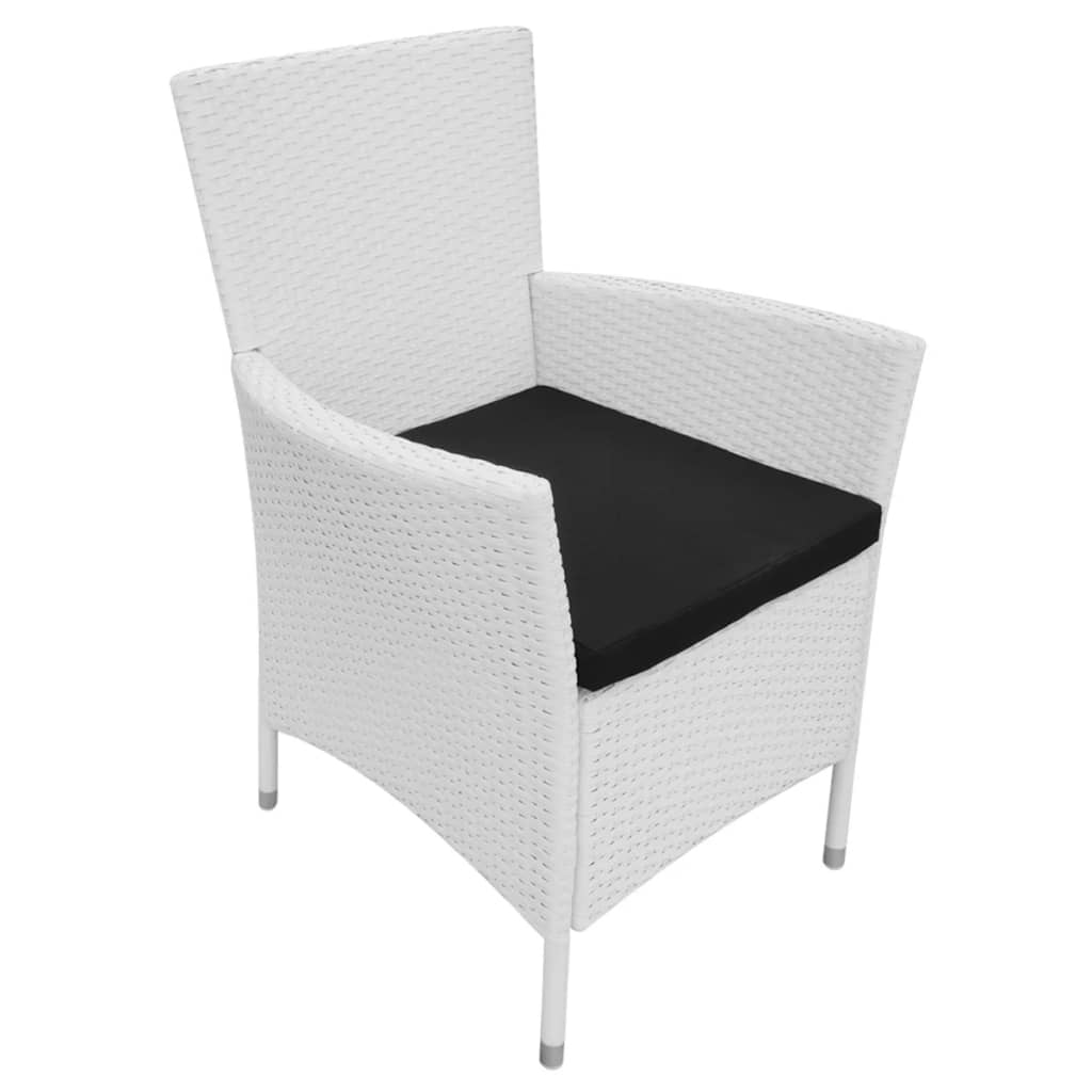 Outdoor furniture set, 5 pieces, cream white, poly rattan