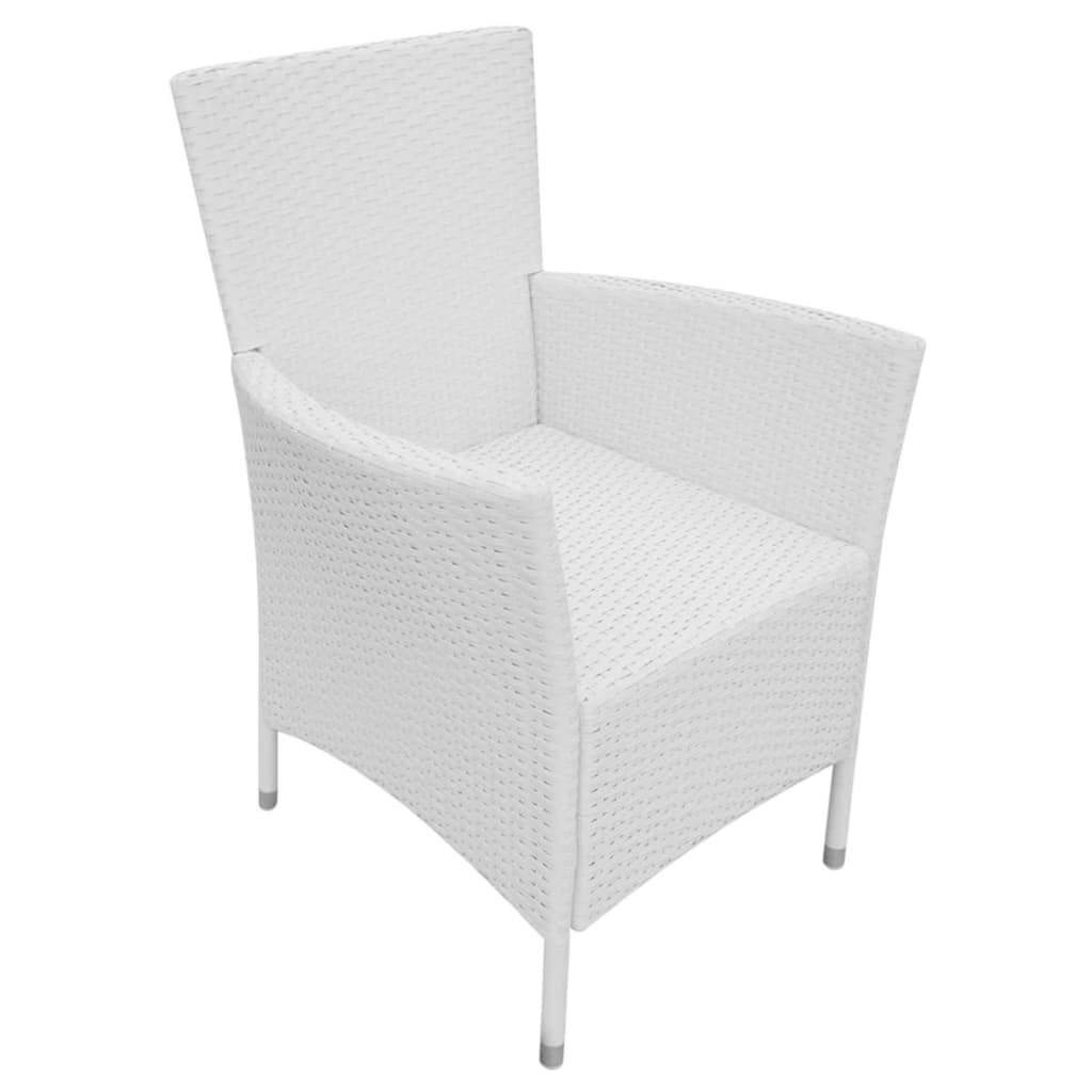 Outdoor furniture set, 5 pieces, cream white, poly rattan