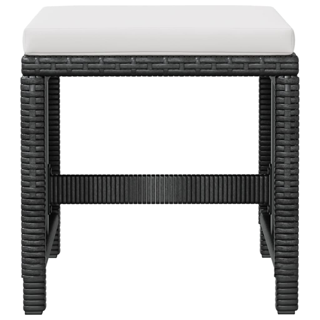 Set mobilier de exterior, 9 piese negru, poliratan, lemn acacia