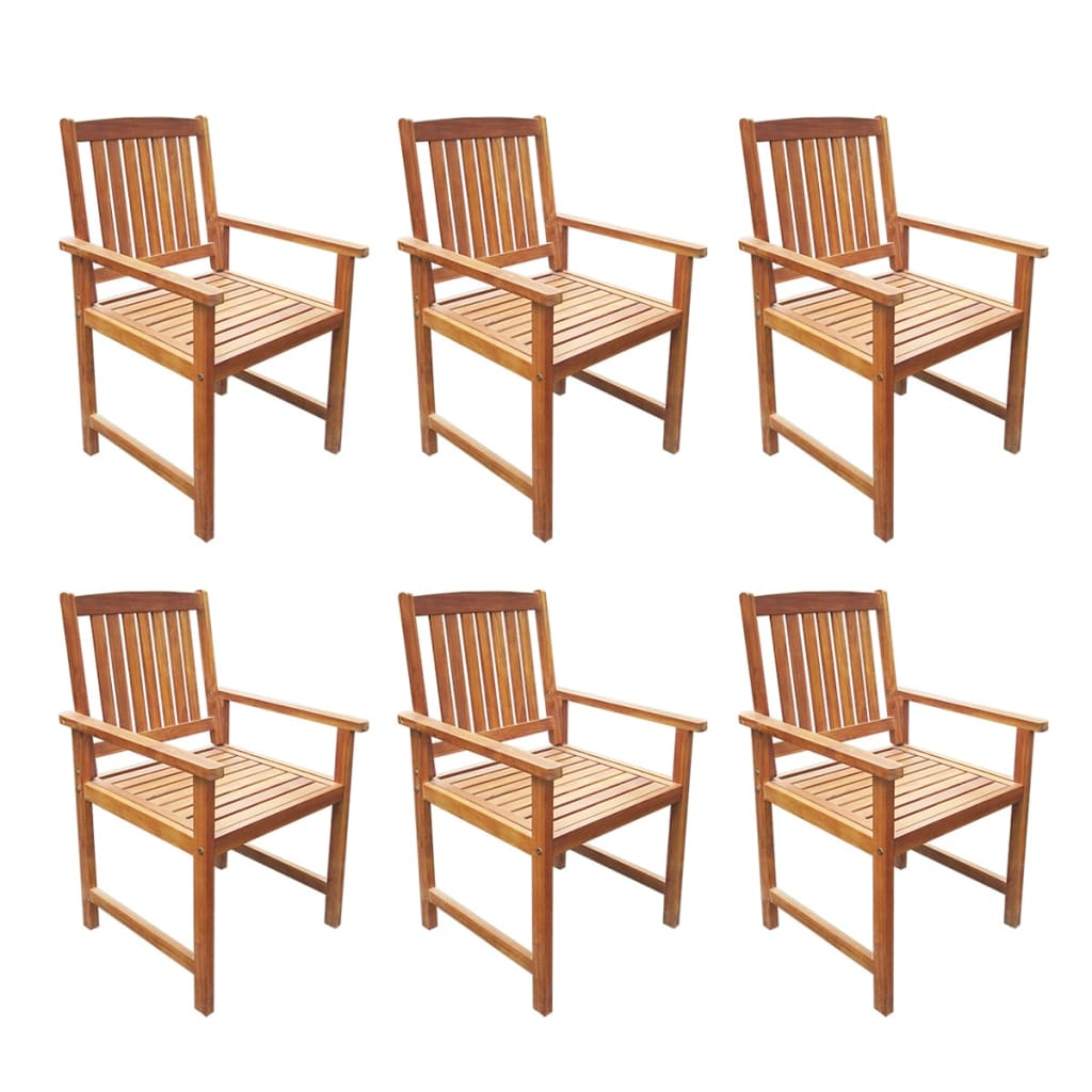 Outdoor furniture set, 7 pieces, solid acacia wood