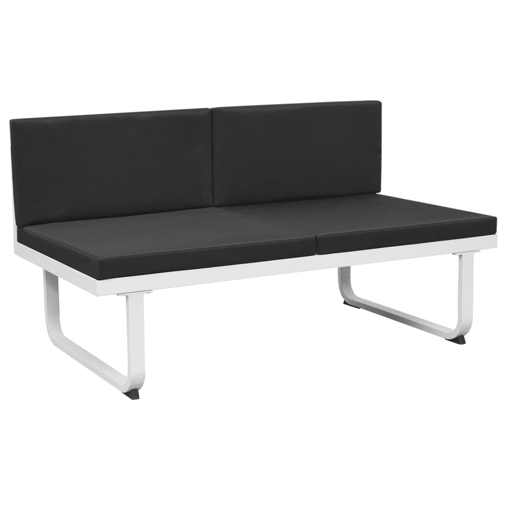 Set mobilier grădină, 5 piese, negru, textilenă și aluminiu