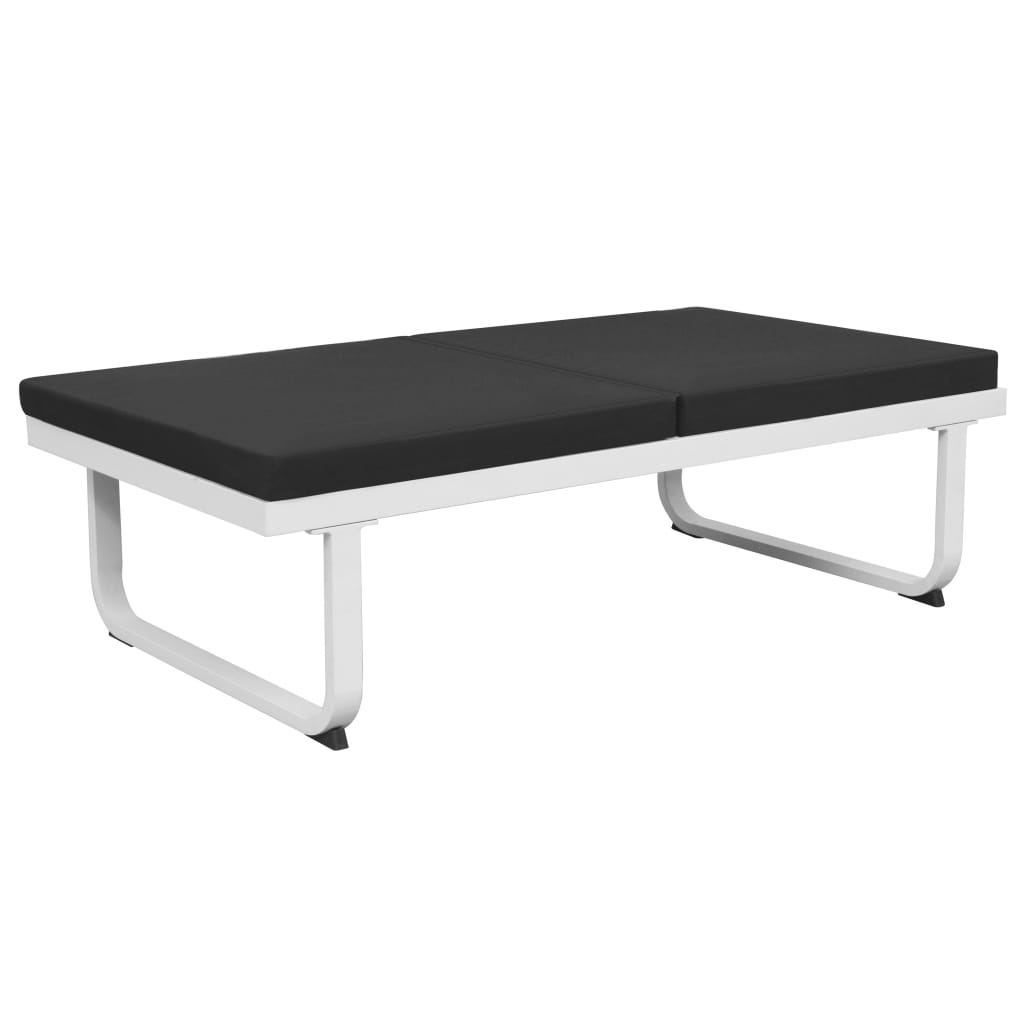 Set mobilier de grădină cu perne, 4 piese, negru, aluminiu