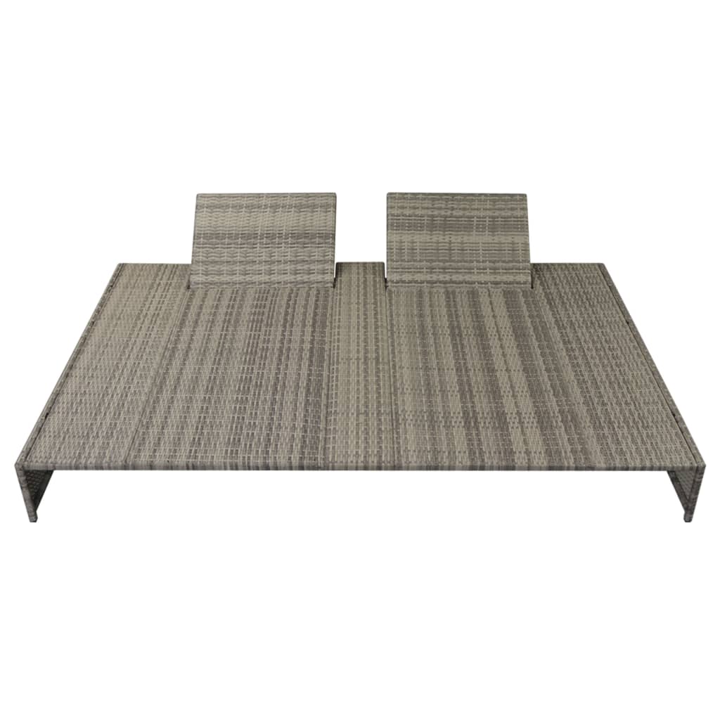 5-piece garden furniture set with cushions, grey, polyrattan