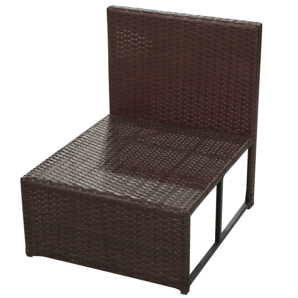 Set mobilier de grădină cu perne, 8 piese, maro, poliratan