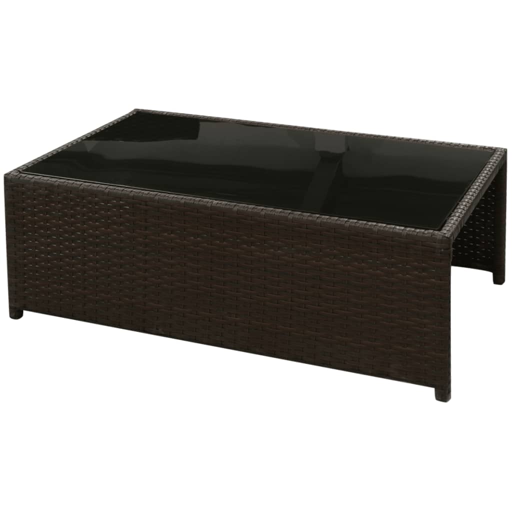 Set mobilier de grădină cu perne, 8 piese, maro, poliratan