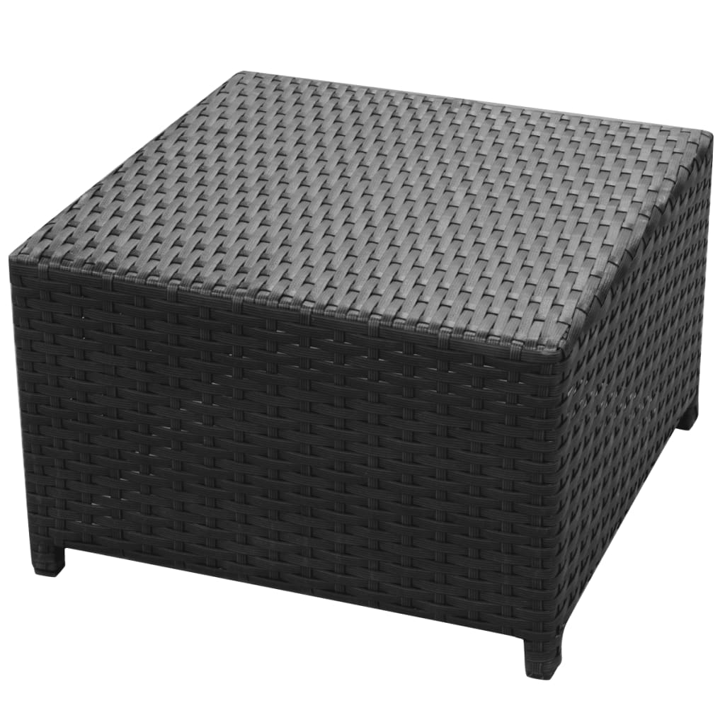 Set mobilier de grădină cu perne, 8 piese, negru, poliratan