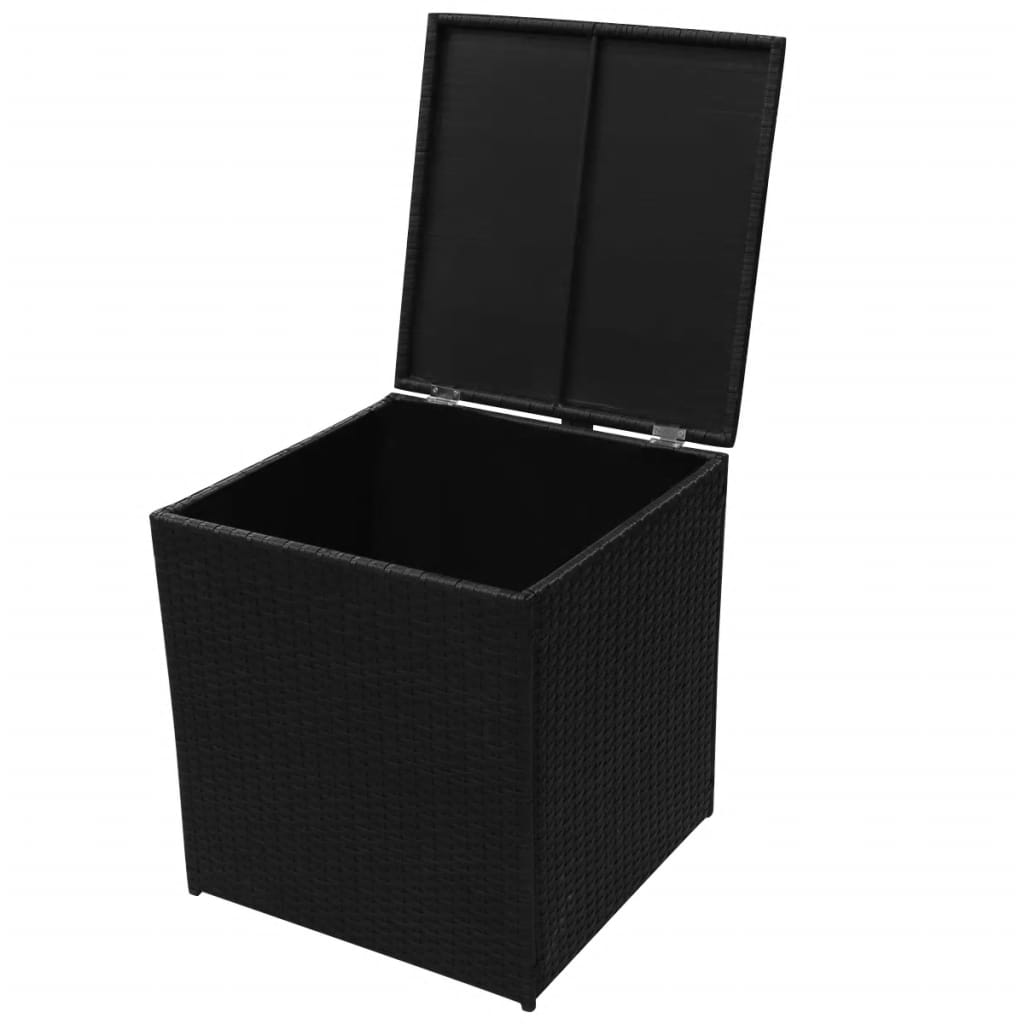 Set mobilier de grădină cu perne, 8 piese, negru, poliratan