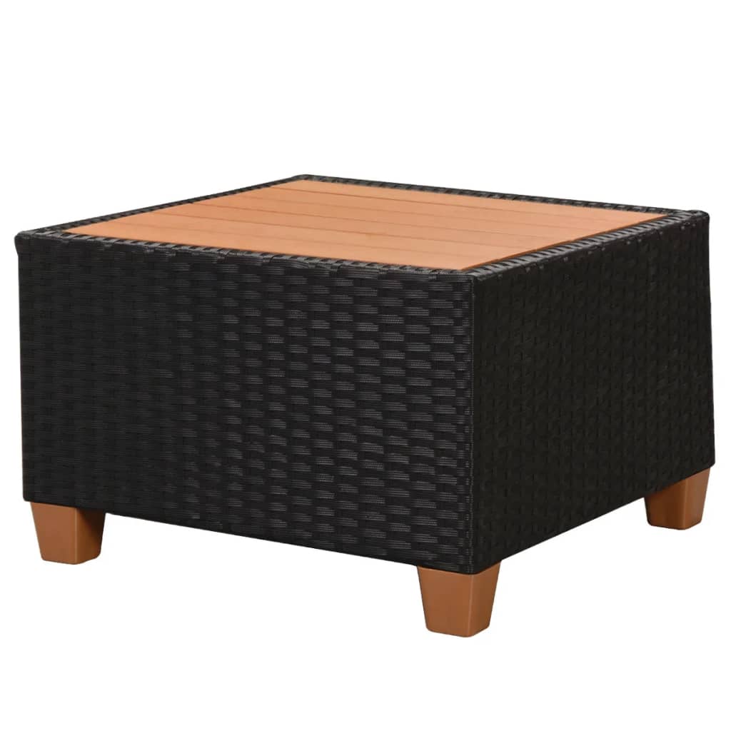 Set mobilier de grădină cu perne, 4 piese, negru, poliratan