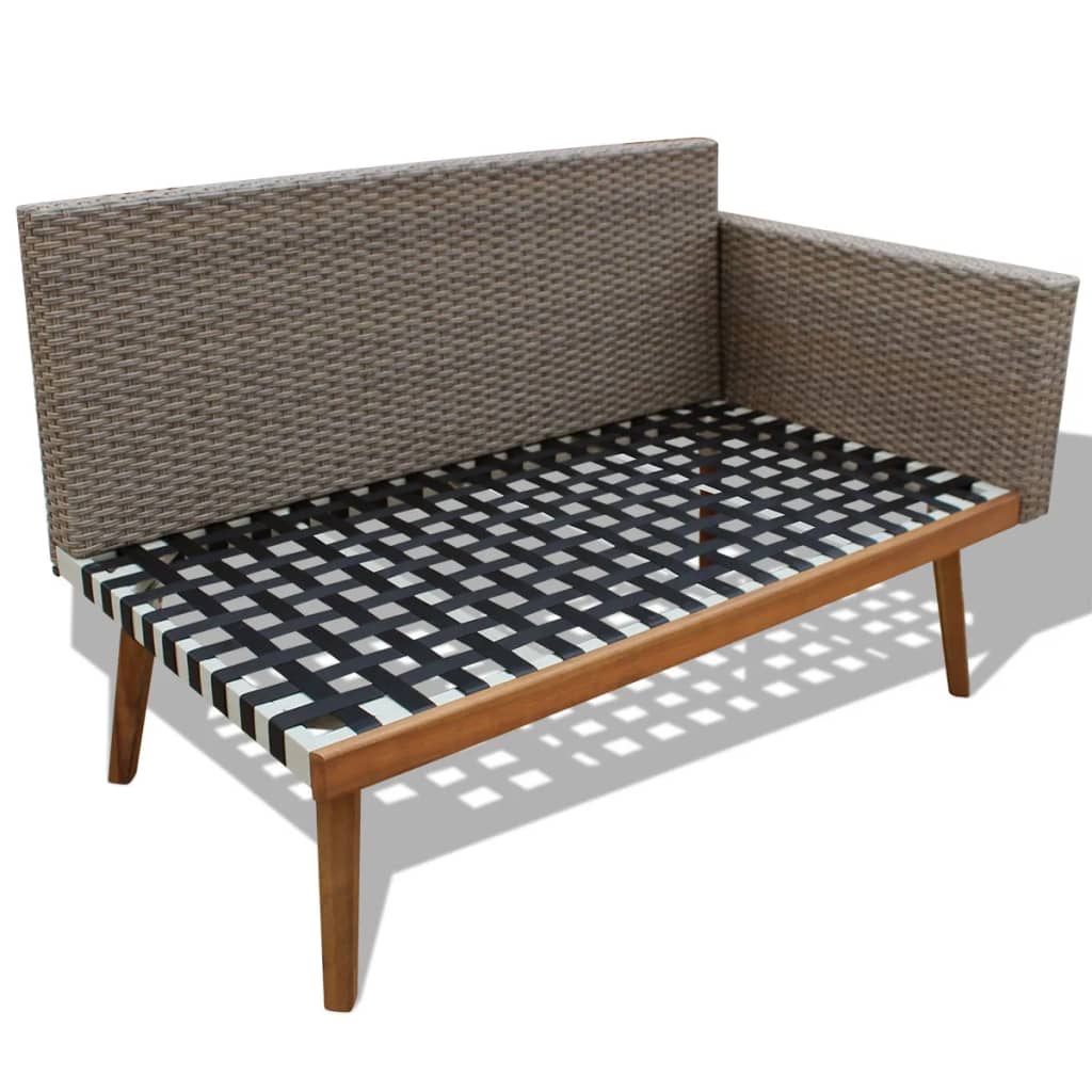 4-piece garden furniture set with cushions, grey, polyrattan