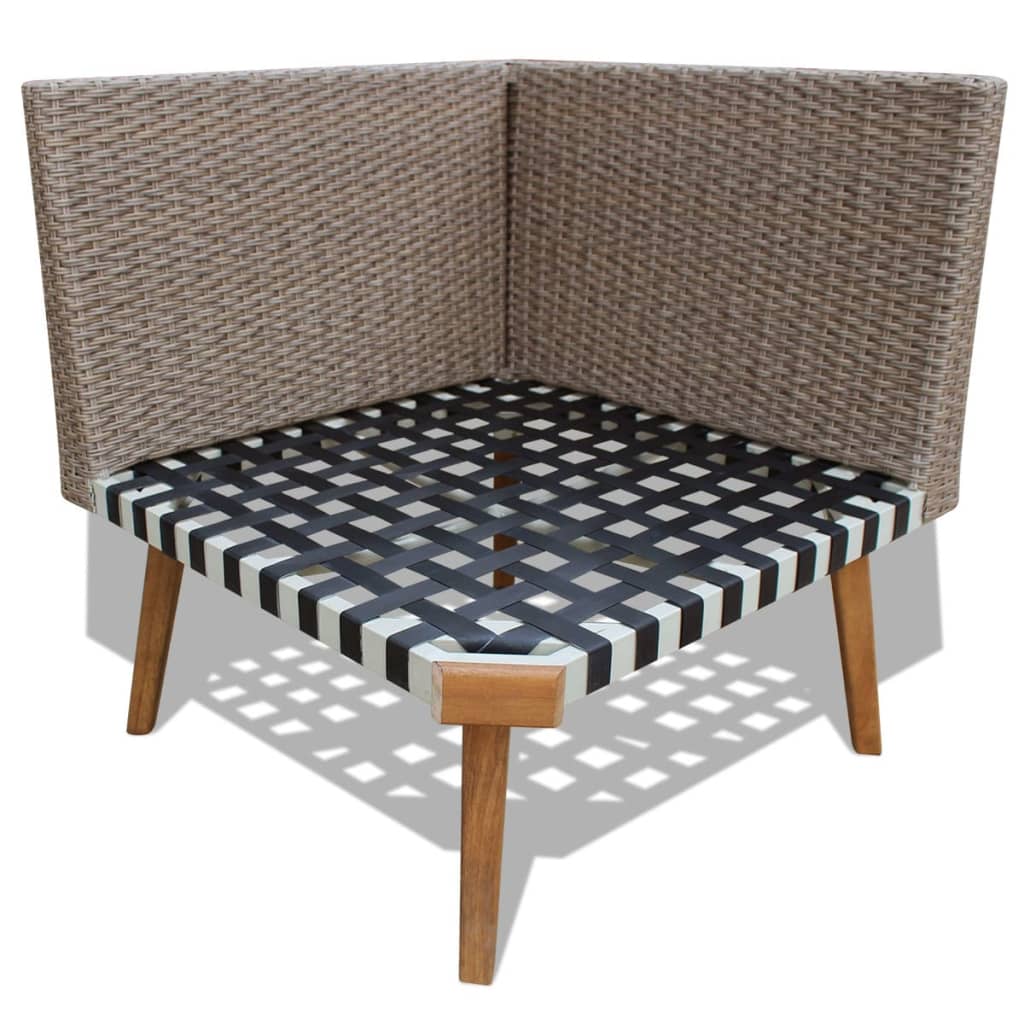 4-piece garden furniture set with cushions, grey, polyrattan