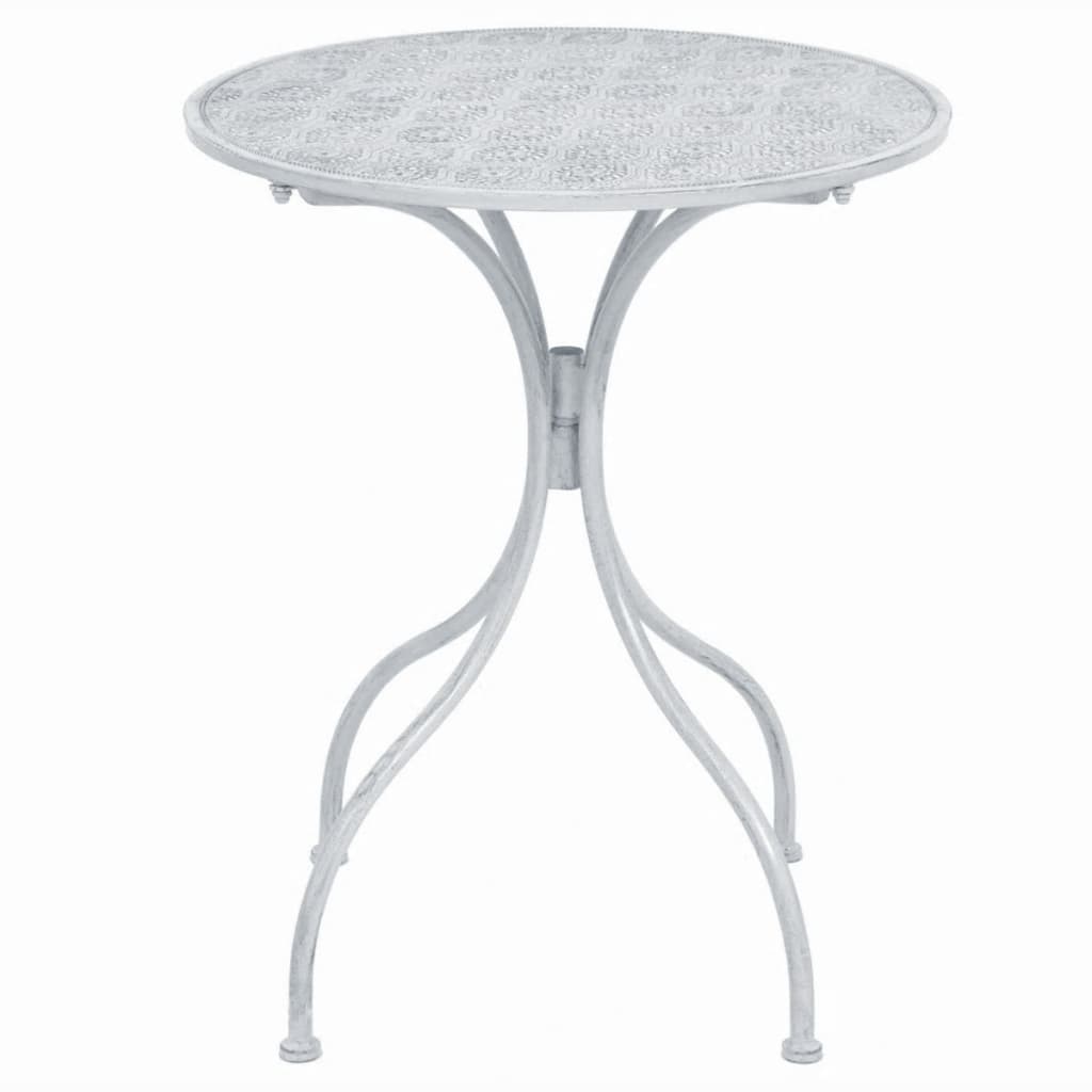 Bistro furniture set, 3 pieces, grey white, steel