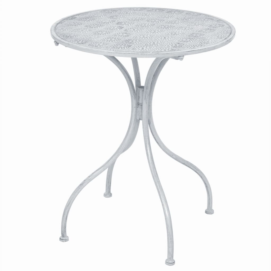 Bistro furniture set, 3 pieces, grey white, steel