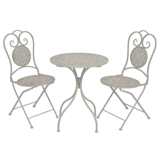 Bistro furniture set, 3 pieces, grey, steel