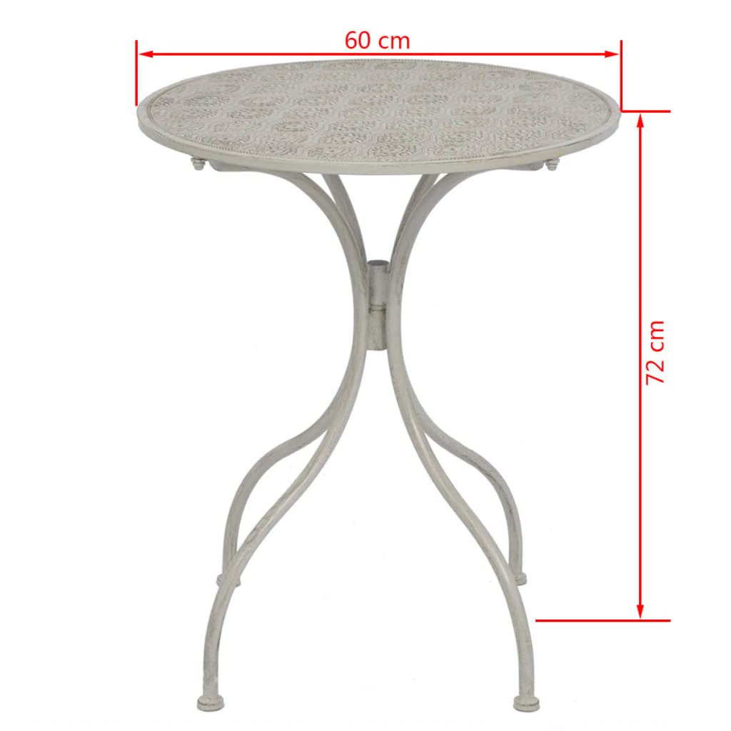 Bistro furniture set, 3 pieces, grey, steel