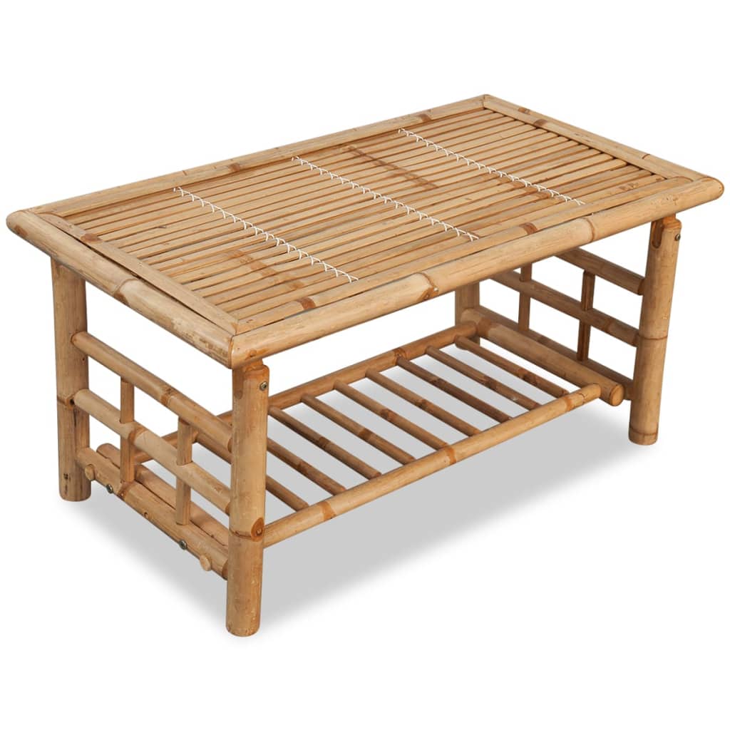 Garden furniture set with cushions, 4 pieces, bamboo