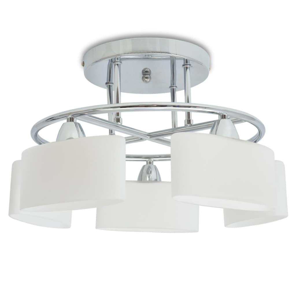 Chandelier with ellipsoid glass shades, 5 E14 bulbs, 200 W