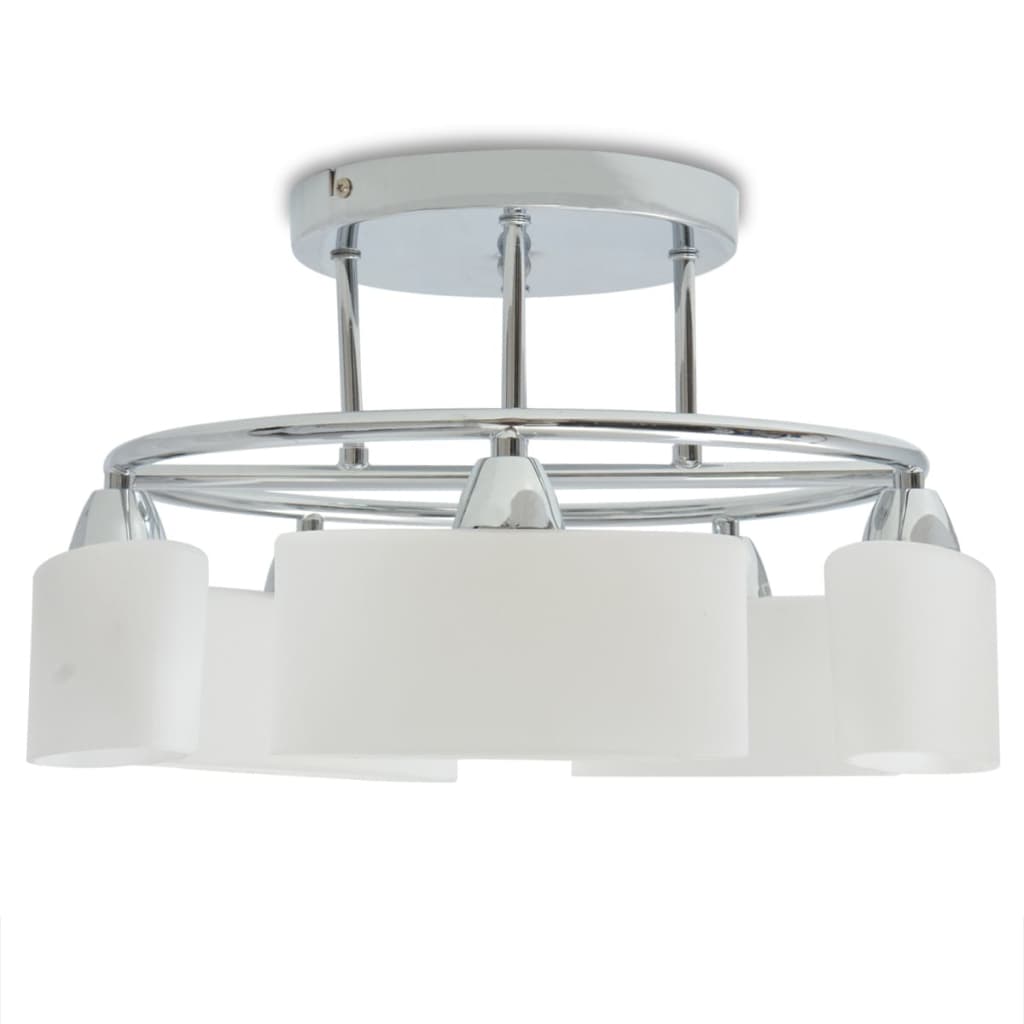 Chandelier with ellipsoid glass shades, 5 E14 bulbs, 200 W